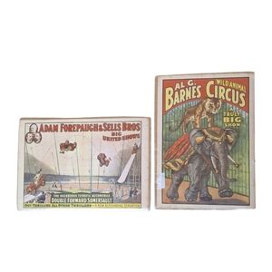 Vintage Two Circus Posters Reprod. Al G. Barnes Wild Animal Circus World Museum